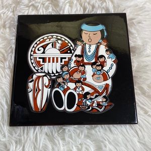 CLEO TEISSEDRE 6" TILE ART-Southwestern-Coaster-Trivet-Wall Decor-Vintage